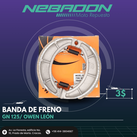 BANDA DE FRENO TRASERO AX100/ CG125 1X100