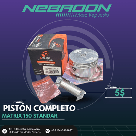 KIT DE PISTON COMPLETO DE TEFLON MATRIX 150 STD 1X100