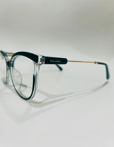 Dama. PALAZZO. Acetato con varillas en metal. Turquesa. 