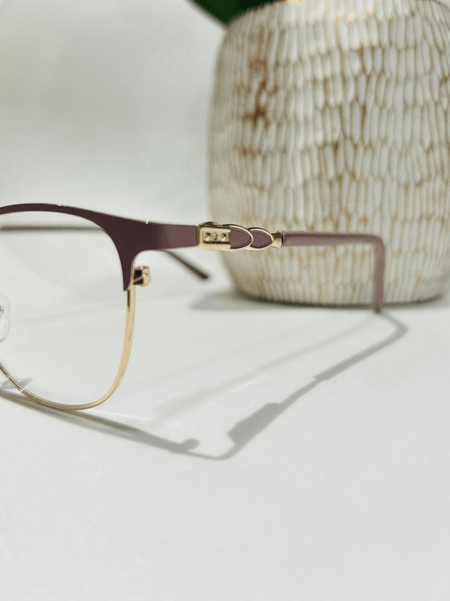 Montura Correctiva para Damas Metal y Dorado con Rosa. 