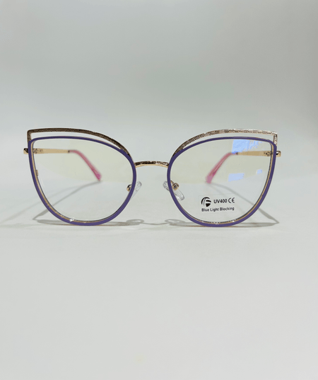 Montura Correctiva para Damas. Metal Lila con Dorado