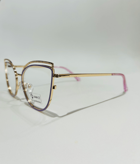 Montura Correctiva para Damas. Metal Lila con Dorado