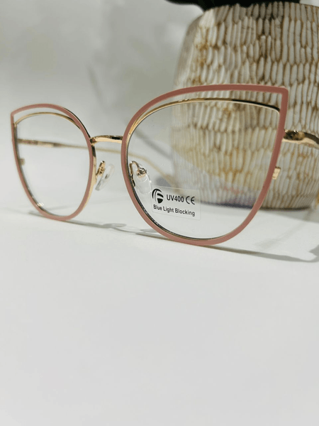 Montura Correctiva Metálica para Damas color Dorado y Rosa