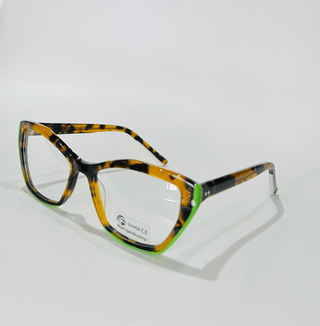 Montura correctiva Dama Carey con detalles verdes