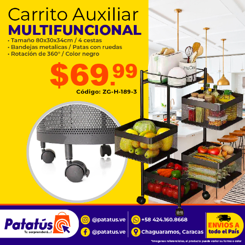 CARRITO AUXILIAR MULTIFUNCIONAL ZG-H-189-3