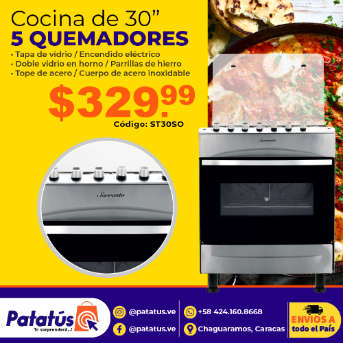 COCINA DE 5 QUEMADORES SORRENTO