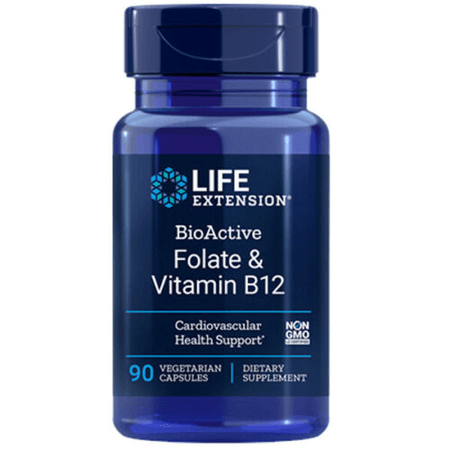Ácido Fólico Metilado & B12 90 cápsulas Life Extension