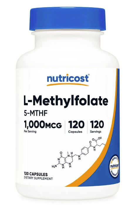Metilfolato (Ácido fólico) 1000 mcg 120 cápsulas Nutricost