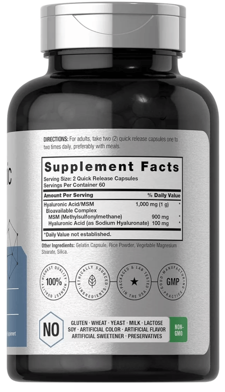 Ácido Hialurónico 1000 mg 120 cápsulas Horbaach