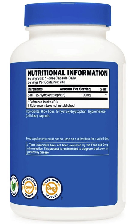 5 HTP 100 mg 240 cápsulas Nutricost
