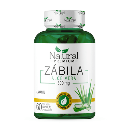 Aloe Vera / Sábila 300 mg 60 Cápsulas Natural Premium