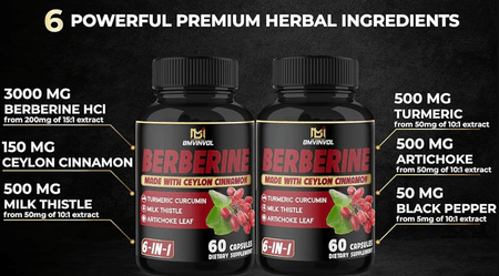 Berberina ( Metformina Natural) 4700 mg 60 cápsulas BMVINVOL