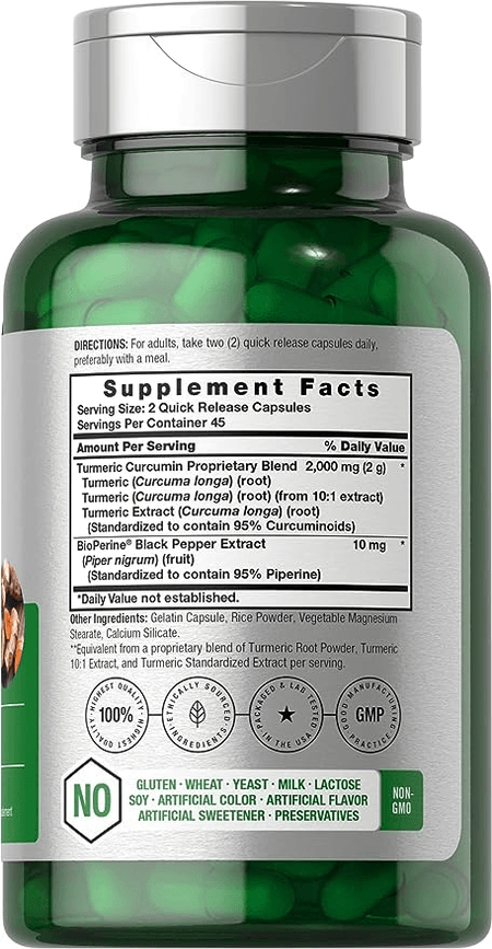 Curcuma con Pimienta 2000 mg 90 cápsulas Horbaach