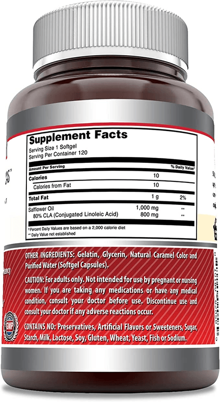 CLA 1000 mg 120 cápsulas blandas Amazing Nutrition