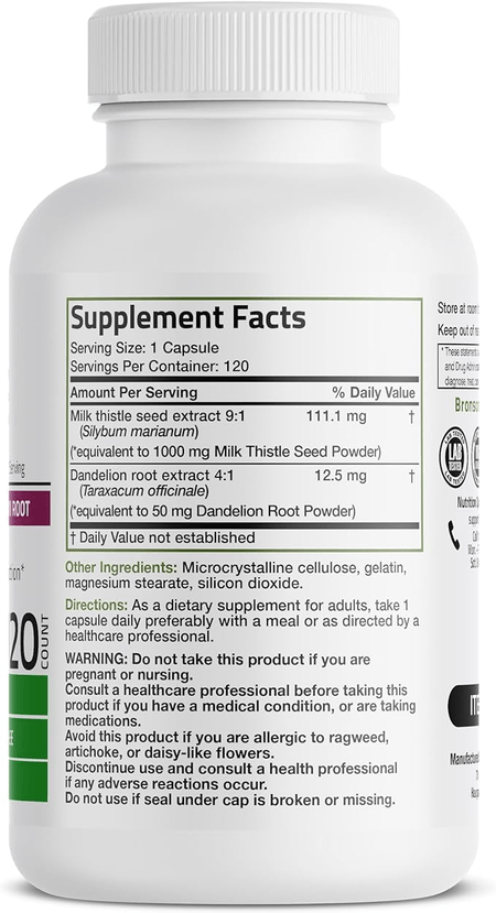 Cardo Mariano 1000 mg 120 cápsulas Bronson Basics