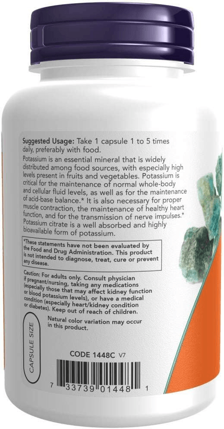 Citrato de Potasio 310 mg 180 capsulas  Now