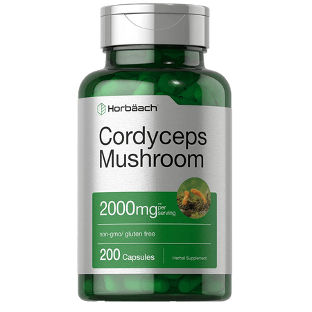 Cordyceps Mushroom 2000 mg 200 cápsulas Horbaach
