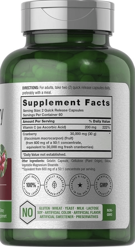 Cranberry / Arándano Rojo 30.000 mg 120 cápsulas Horbaach
