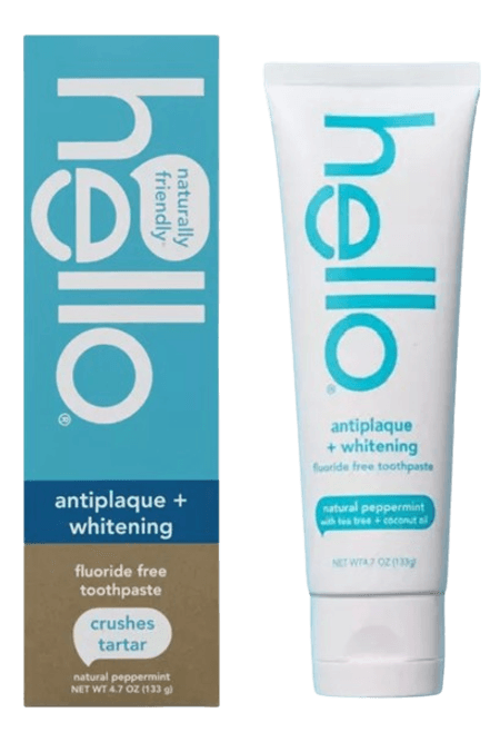 Crema dental sin fluor anti placas  4.7 Oz / 133 g Hello