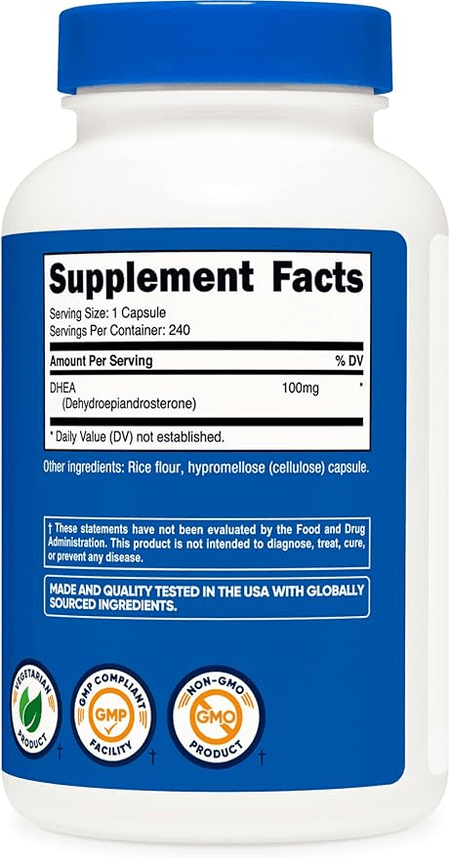 DHEA 100 mg 240 cápsulas Nutricost