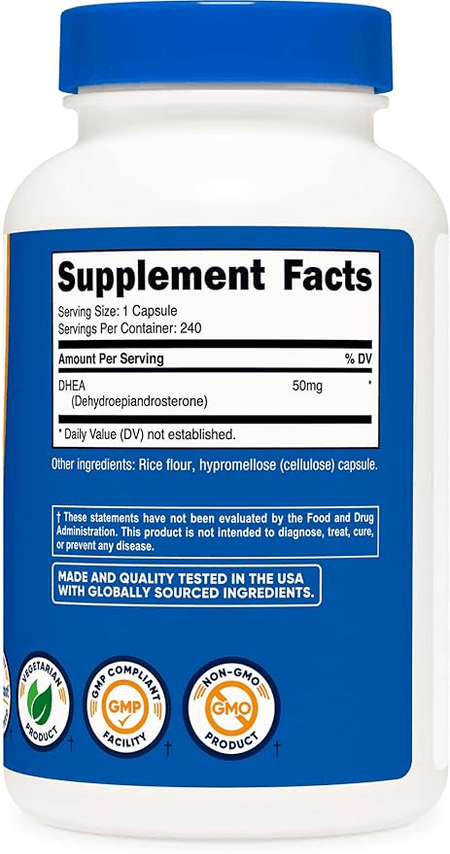 DHEA 50 mg 240 cápsulas Nutricost