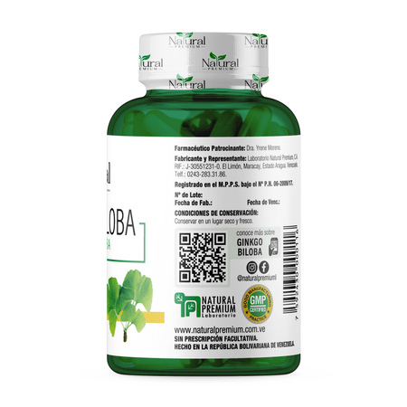 Ginkgo Biloba 300 mg 60 cápsulas Natural Premium