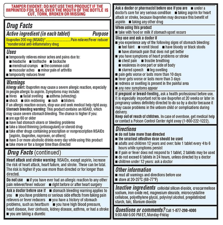 Ibuprofeno 200 mg 600 tabletas Member's Mark