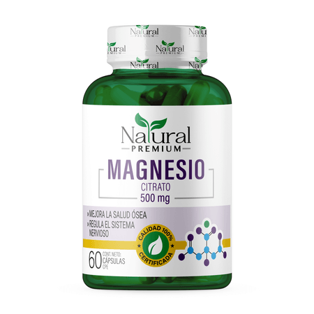 Citrato de magnesio 500 mg por 60 cápsulas Natural Premium