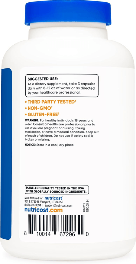 Magnesio (Malato de Magnesio) 2100 mg 180 cápsulas Nutricost