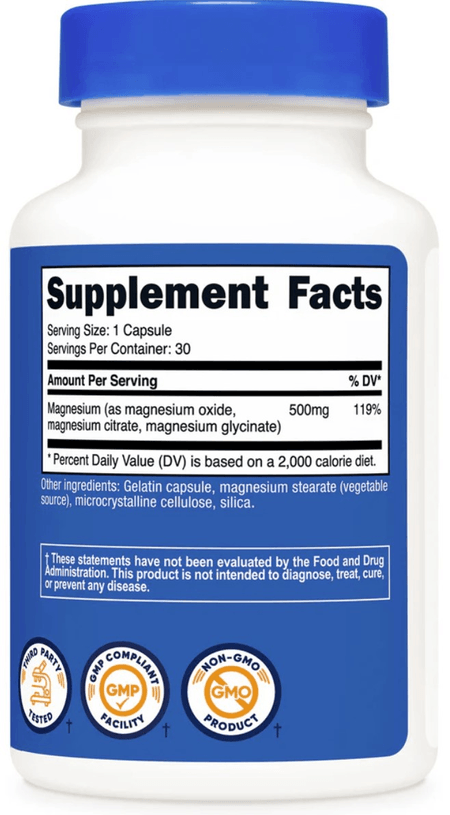 Magnesio Complex 500 mg 30 Cápsulas Nutricost