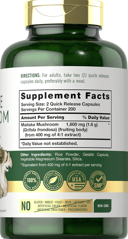Maitake Mushroom 1600 mg 400 cápsulas Carlyle