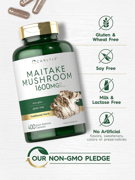 Maitake Mushroom 1600 mg 400 cápsulas Carlyle