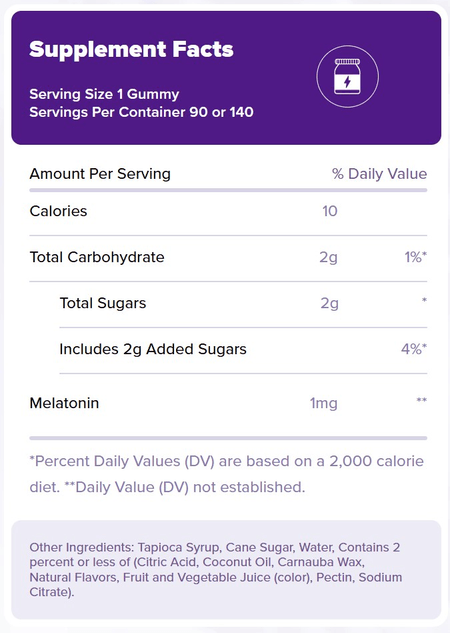 Melatonina para niño 1 mg 90 gomitas Natrol Kids