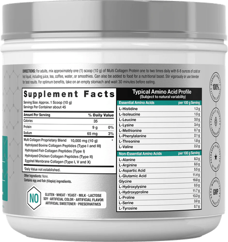 Multicolágeno Hidrolizado en polvo 10 g por 45 servicios 