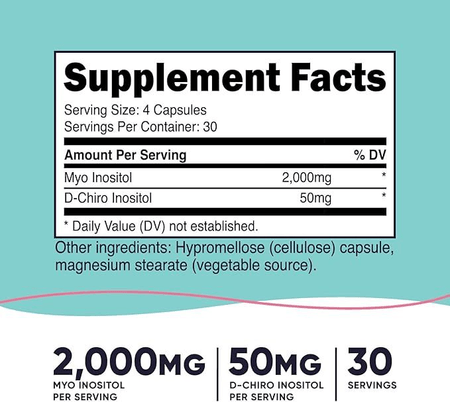 Myo & D Chiro Inositol 120 cápsulas Nutricost