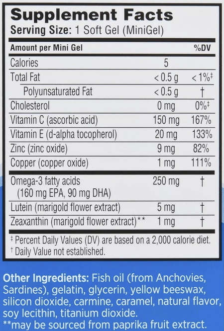 Ocuvite +50 años  50 cápsulas blandas Bausch & Lomb