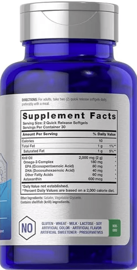 Omega 3 aceite de Krill 2000 mg 60 cápsulas blandas Horbaach