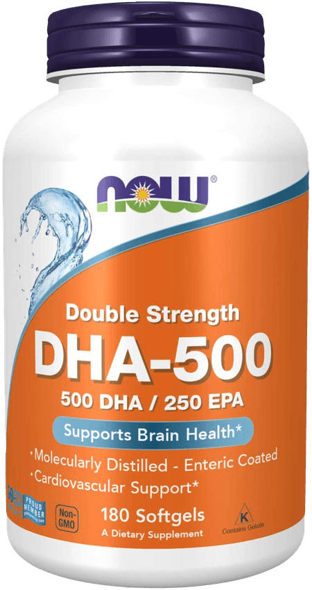 Omega 3 concentrado (DHA) 500 mg  180 cápsulas blandas Now