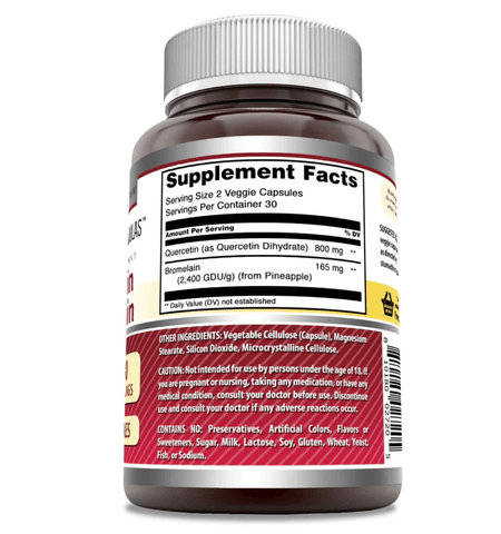 Quercetina con Bromelina 60 cápsulas Amazing Nutrition