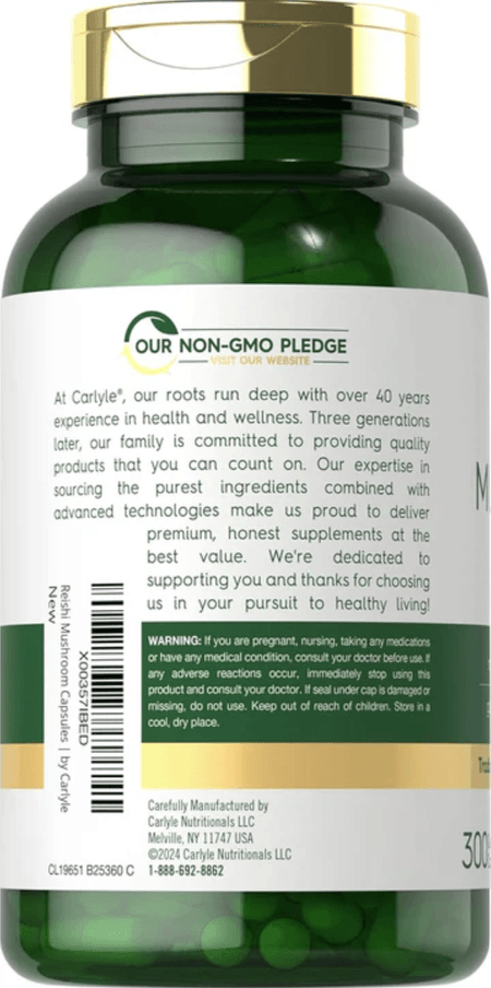 Reishi Mushroom 5000 mg 300 cápsulas Carlyle