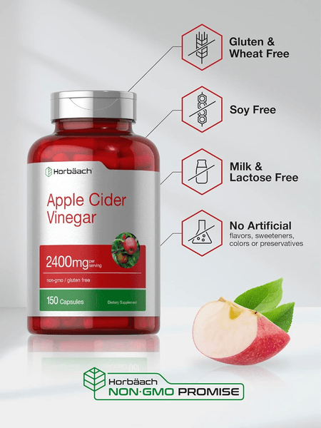 Vinagre de Sidra de Manzana 2400 mg 150 cápsulas Horbaach