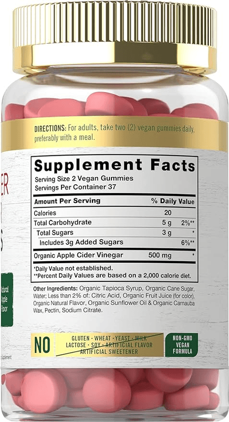 Vinagre de Sidra de Manzana 500 mg 75 gomitas Carlyle