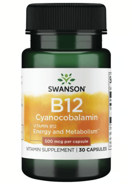 Vitamina B12 500 mcg 30 cápsulas Swanson