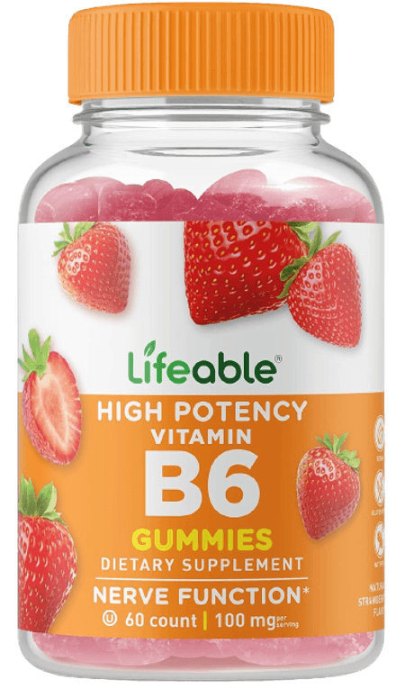 Vitamina B6 Piridoxina 100 mg 60 gomitas Lifeable