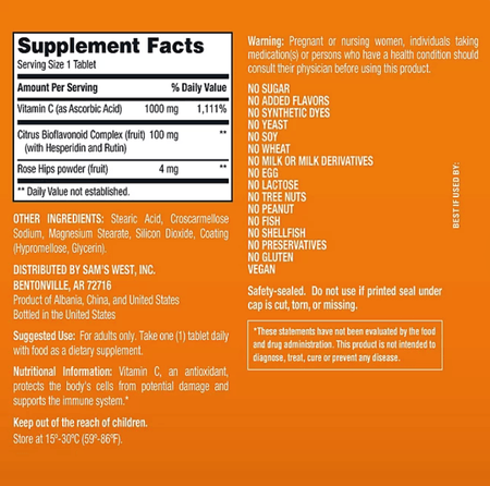 Vitamina C 1000 mg 500 tabletas Member's Mark