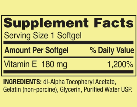 Vitamina E 400 UI 100 cápsulas blandas Spring Valley