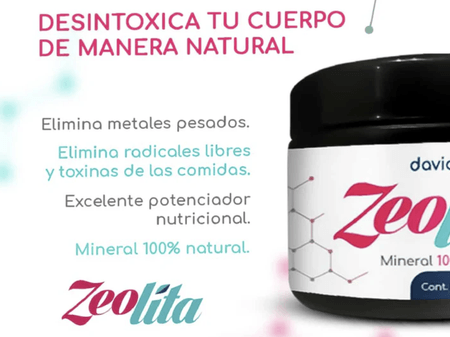 Zeolita en polvo 1000 mg por 400 servicios Davida