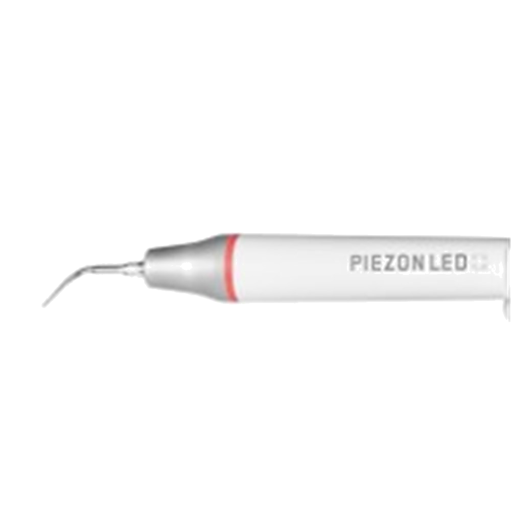 Universal PIEZON® Original LED handpiece with instrument tip, transparent background