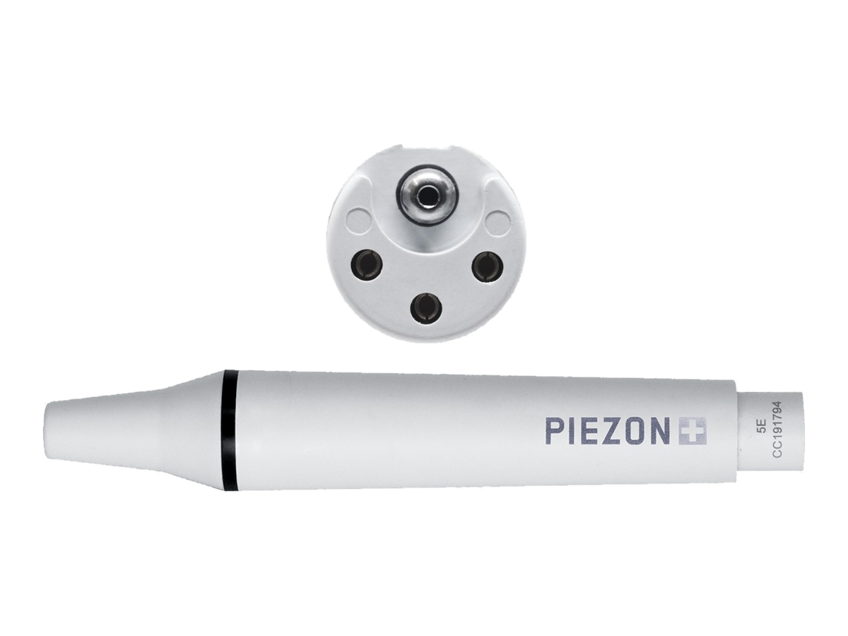 Universal PIEZON® Original handpiece EN-041 with connector end view, transparent background