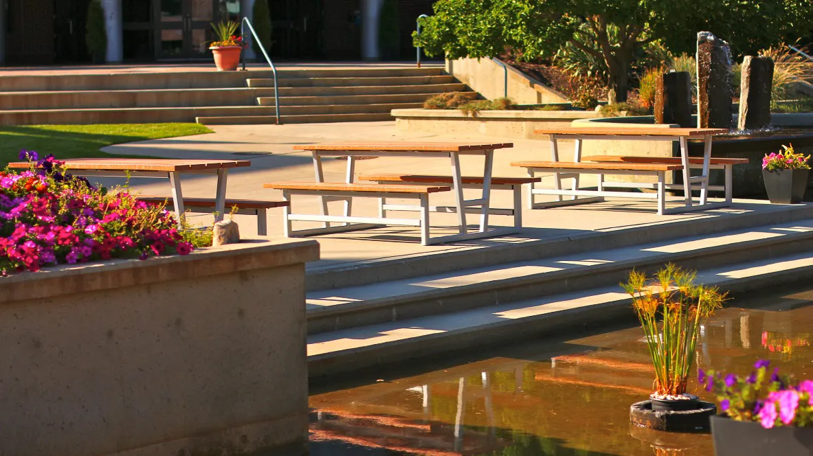 Wishbone Rutherford Free Standing Picnic Tables at UBC Okanagan